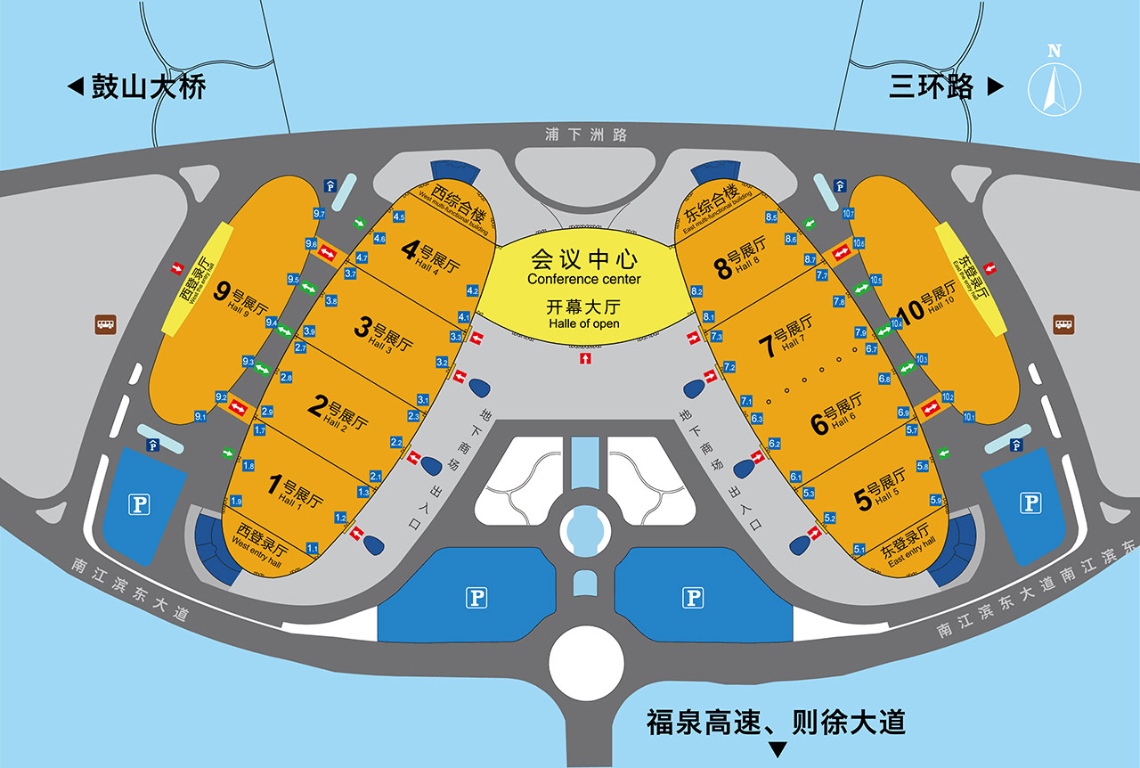 福州海峽國際會(huì)展中心展館區(qū)域與布局 福州海峽國際會(huì)展中心展館區(qū)域與布局